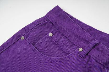 260421 New high-quality leather-stitched workwear washed denim pants