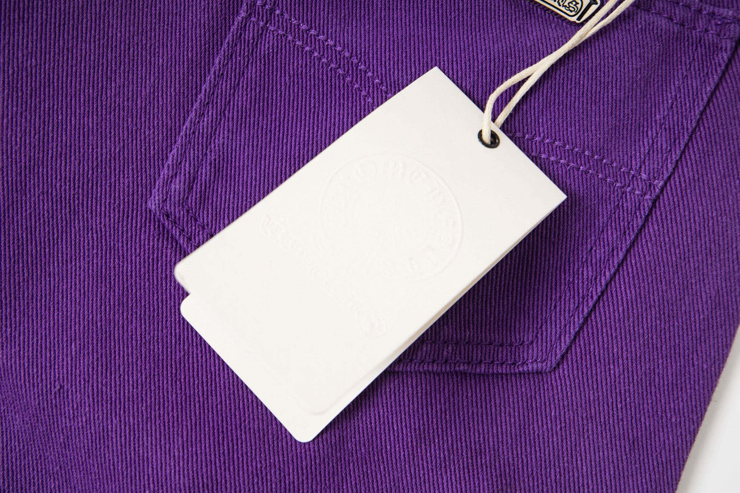 260421 New high-quality leather-stitched workwear washed denim pants