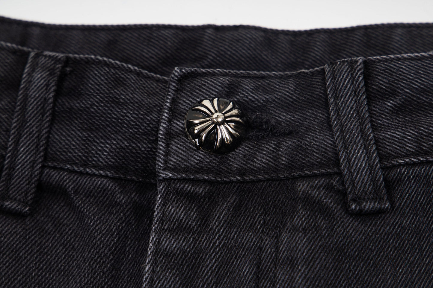 260421 New high-quality leather-stitched workwear washed denim pants