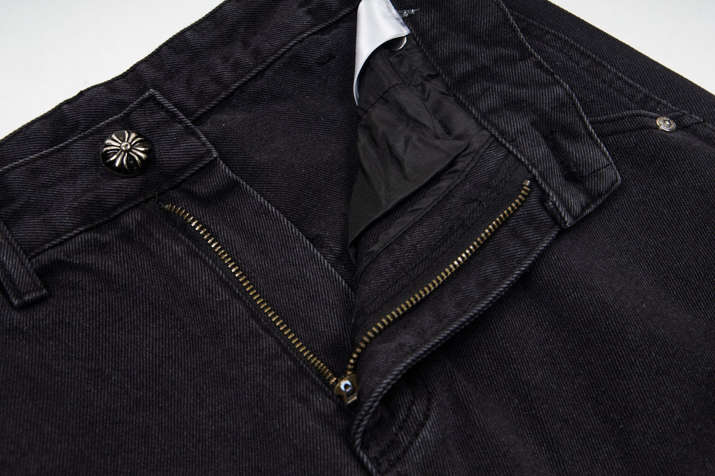 260421 New high-quality leather-stitched workwear washed denim pants