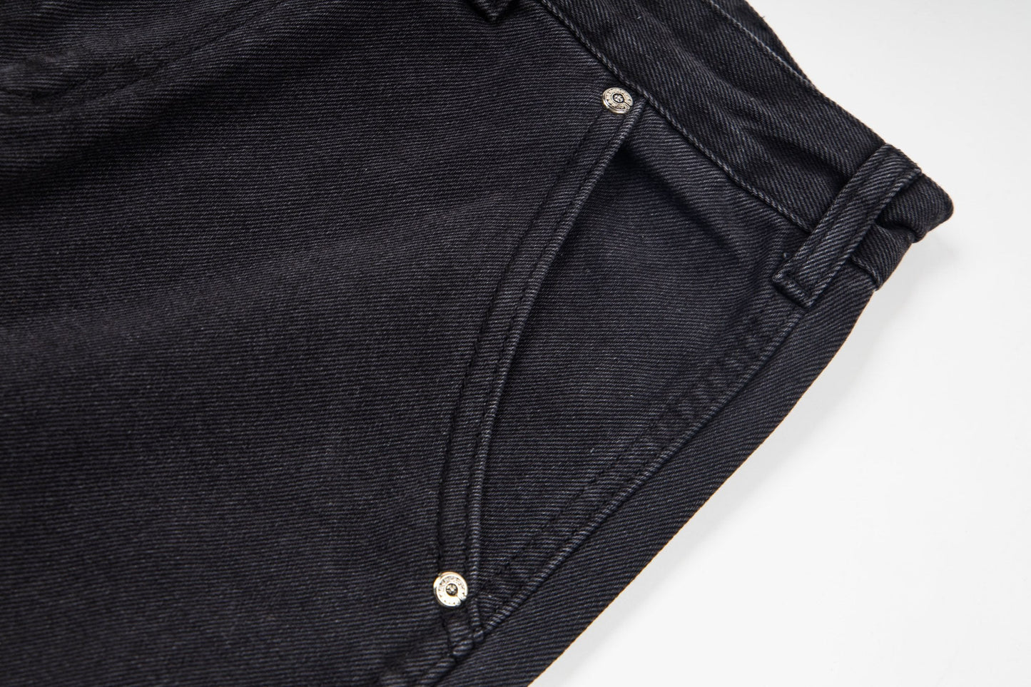 260421 New high-quality leather-stitched workwear washed denim pants
