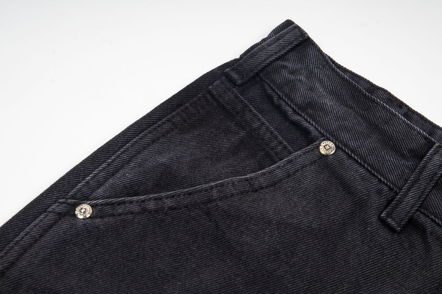 260421 New high-quality leather-stitched workwear washed denim pants