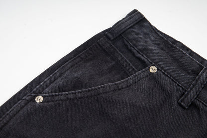 260421 New high-quality leather-stitched workwear washed denim pants