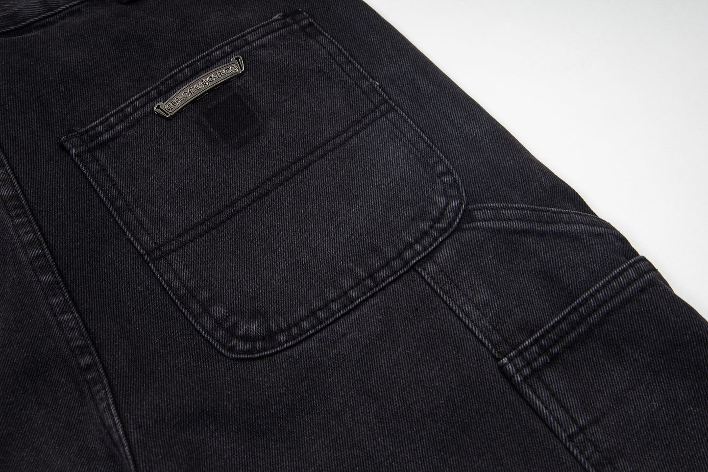 260421 New high-quality leather-stitched workwear washed denim pants