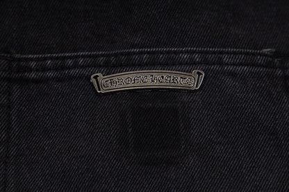 260421 New high-quality leather-stitched workwear washed denim pants