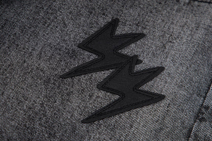 260421 New high-quality black and white gradient lightning jeans