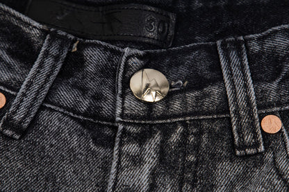 260421 New high-quality black and white gradient lightning jeans