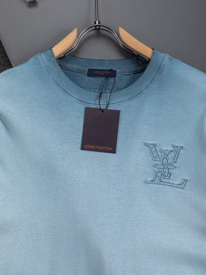 260421 New high-quality special washing process heavy embroidery T-shirt