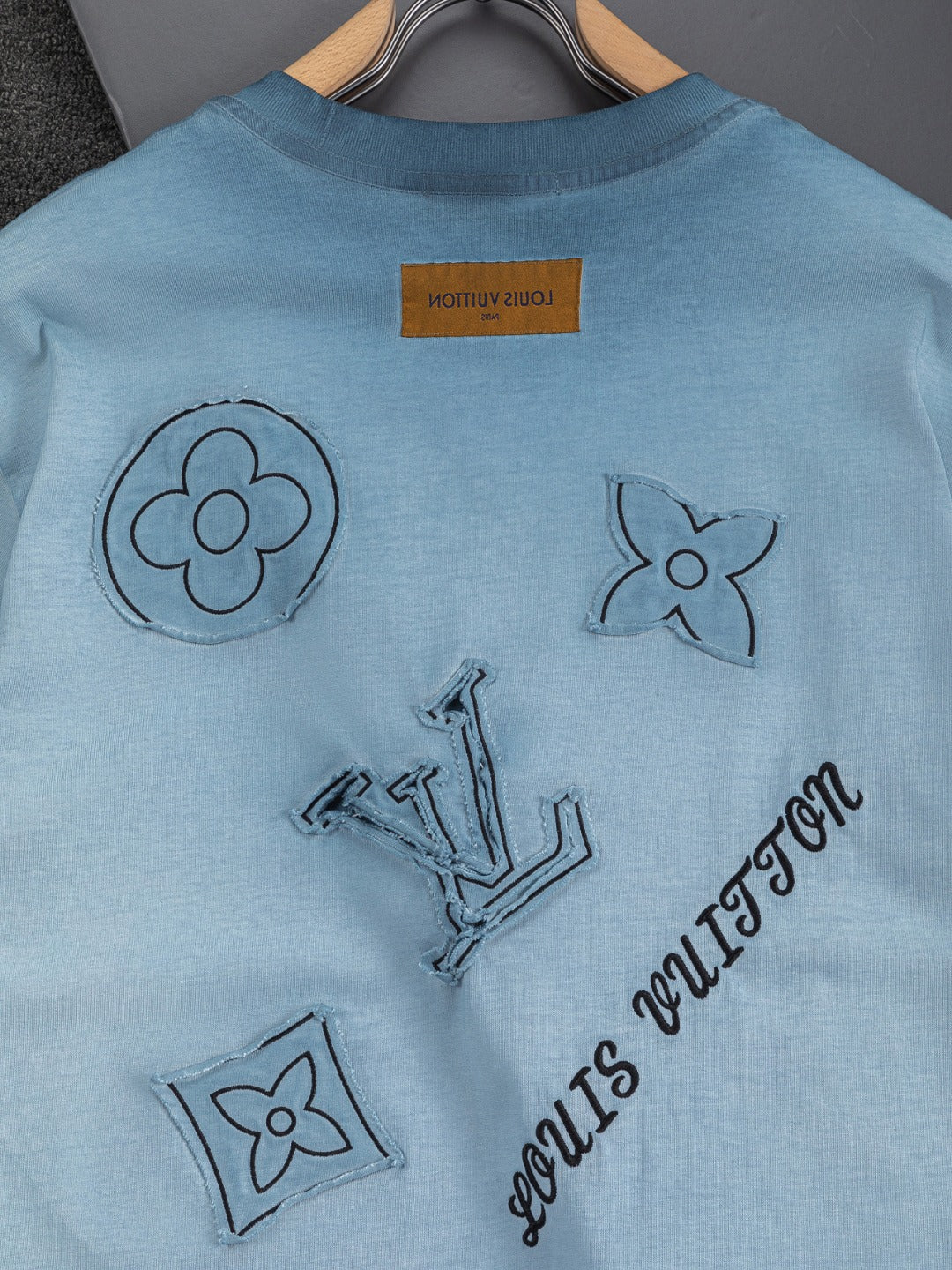 260421 New high-quality special washing process heavy embroidery T-shirt