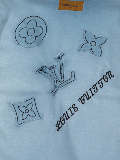 260421 New high-quality special washing process heavy embroidery T-shirt
