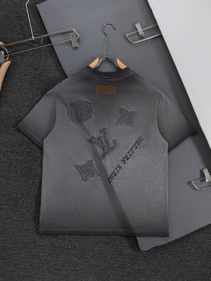 260421 New high-quality special washing process heavy embroidery T-shirt