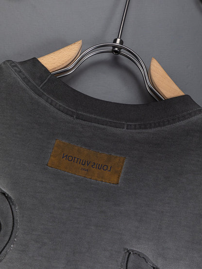 260421 New high-quality special washing process heavy embroidery T-shirt