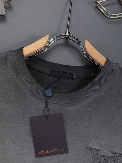 260421 New high-quality special washing process heavy embroidery T-shirt