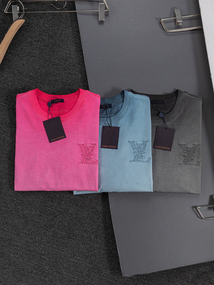 260421 New high-quality special washing process heavy embroidery T-shirt