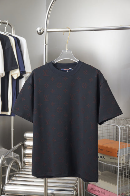 260421 New high-quality T-shirt with deep-grain pattern printed all over