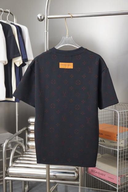 260421 New high-quality T-shirt with deep-grain pattern printed all over