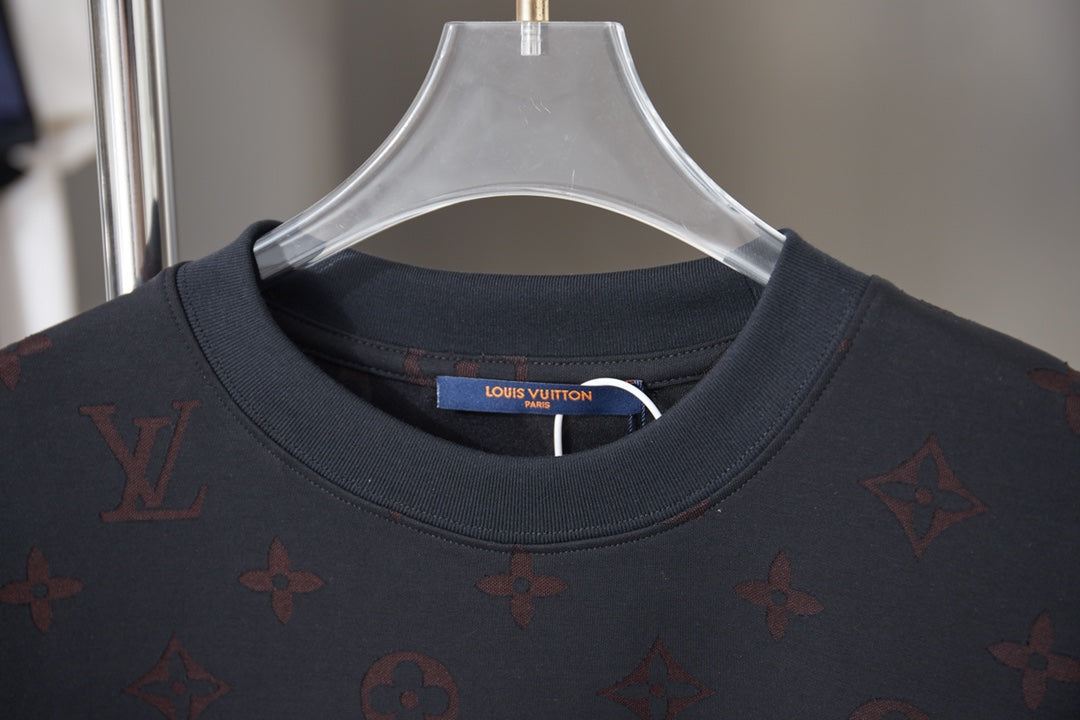 260421 New high-quality T-shirt with deep-grain pattern printed all over