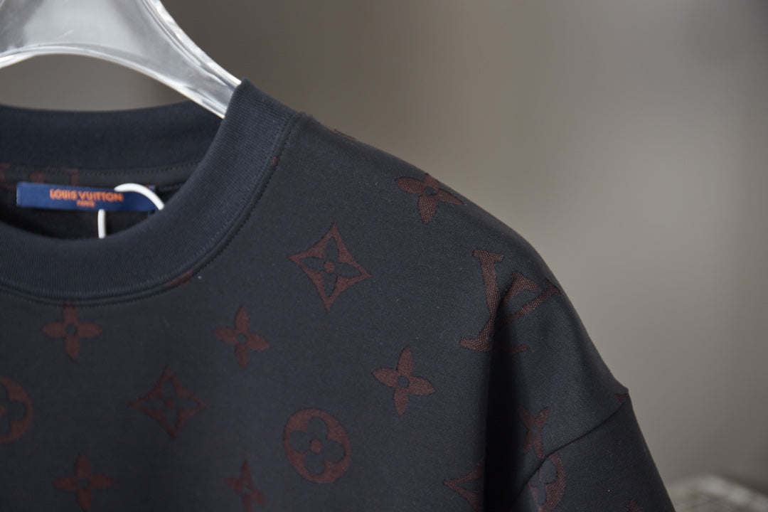 260421 New high-quality T-shirt with deep-grain pattern printed all over