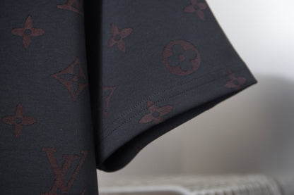 260421 New high-quality T-shirt with deep-grain pattern printed all over