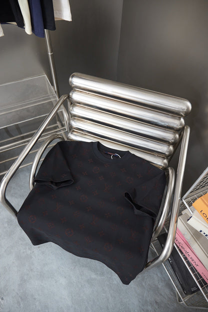 260421 New high-quality T-shirt with deep-grain pattern printed all over
