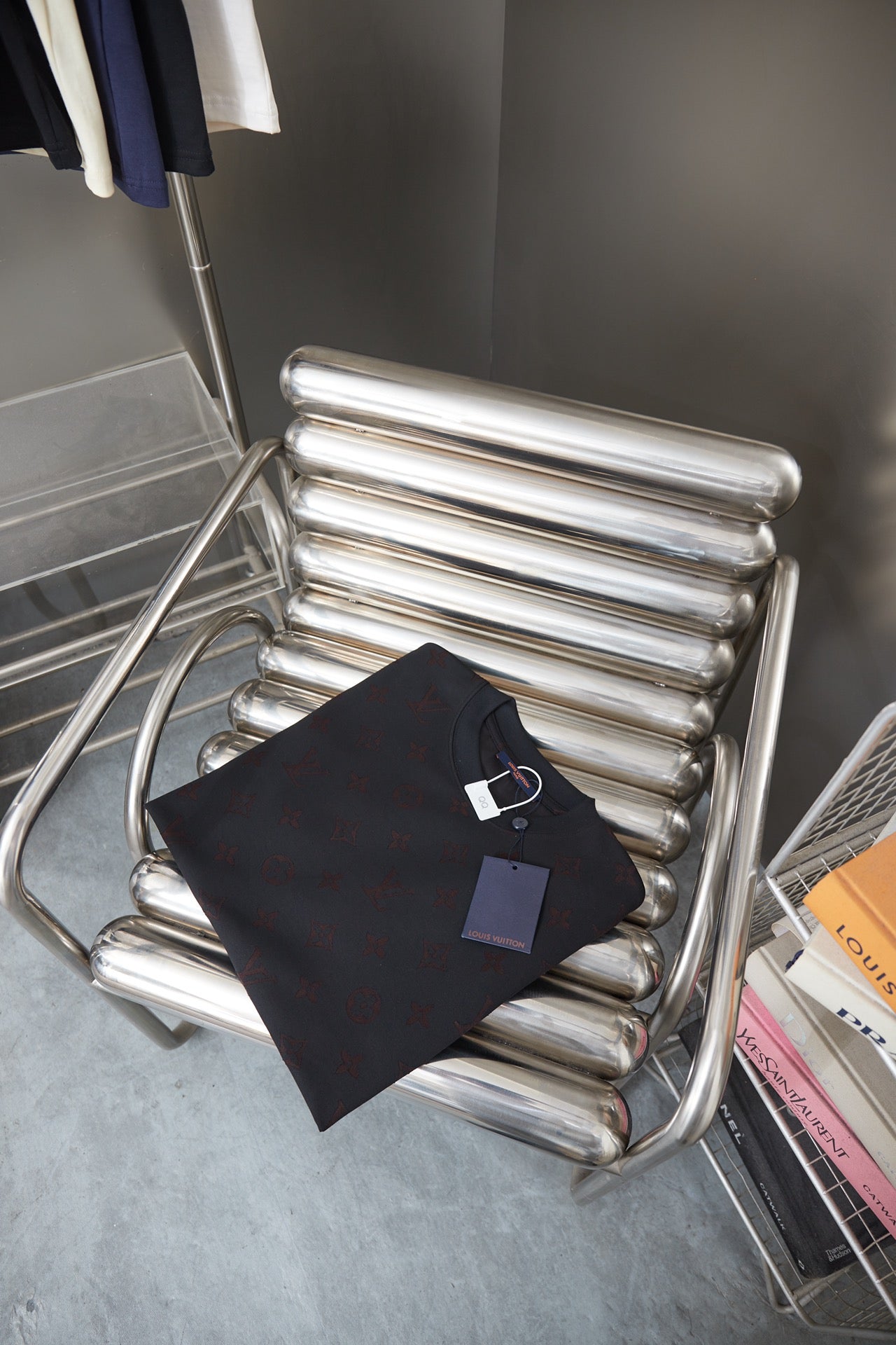 260421 New high-quality T-shirt with deep-grain pattern printed all over
