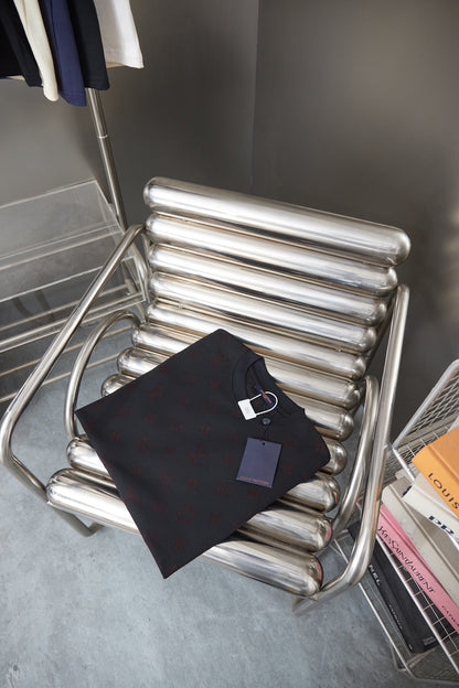 260421 New high-quality T-shirt with deep-grain pattern printed all over
