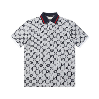 260421 New high-quality knitted jacquard lettered Polo shirt