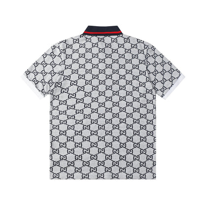 260421 New high-quality knitted jacquard lettered Polo shirt