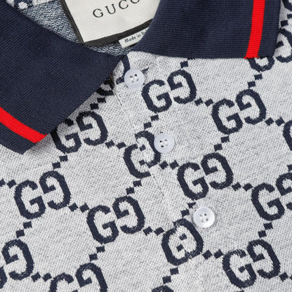 260421 New high-quality knitted jacquard lettered Polo shirt