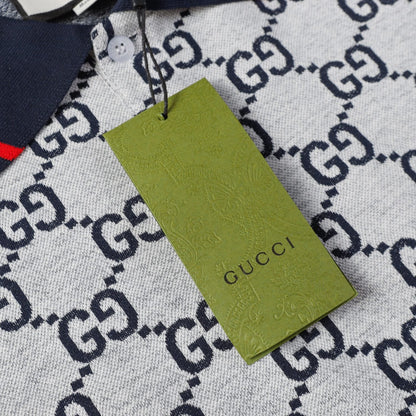 260421 New high-quality knitted jacquard lettered Polo shirt
