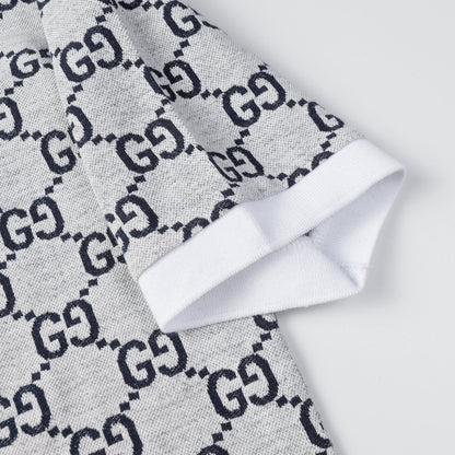 260421 New high-quality knitted jacquard lettered Polo shirt