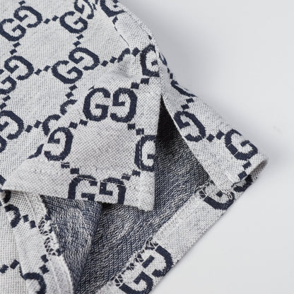 260421 New high-quality knitted jacquard lettered Polo shirt