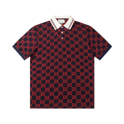260421 New high-quality knitted jacquard lettered Polo shirt