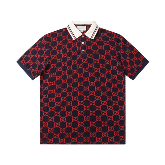 260421 New high-quality knitted jacquard lettered Polo shirt