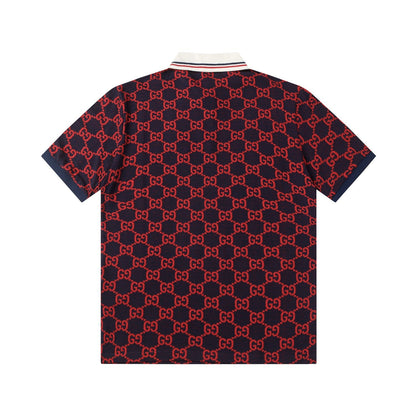260421 New high-quality knitted jacquard lettered Polo shirt