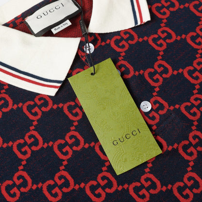 260421 New high-quality knitted jacquard lettered Polo shirt