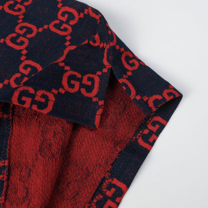 260421 New high-quality knitted jacquard lettered Polo shirt