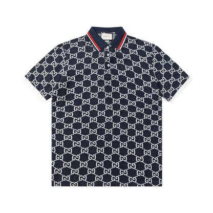 260421 New high-quality knitted jacquard lettered Polo shirt