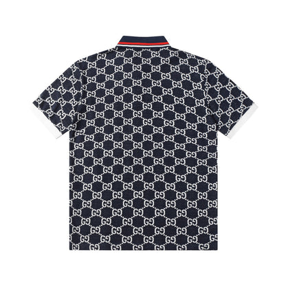 260421 New high-quality knitted jacquard lettered Polo shirt