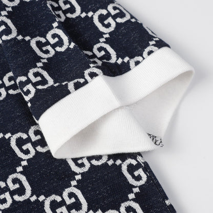260421 New high-quality knitted jacquard lettered Polo shirt
