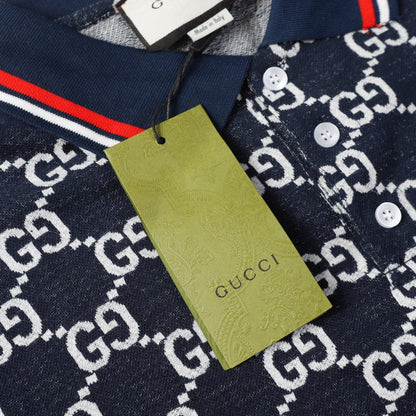 260421 New high-quality knitted jacquard lettered Polo shirt