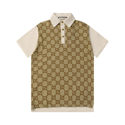 260421 New high-quality knitted jacquard lettered Polo shirt