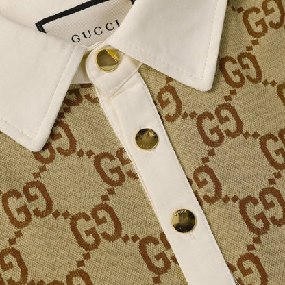 260421 New high-quality knitted jacquard lettered Polo shirt