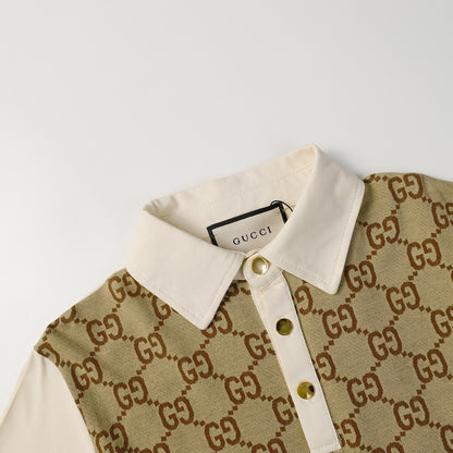 260421 New high-quality knitted jacquard lettered Polo shirt