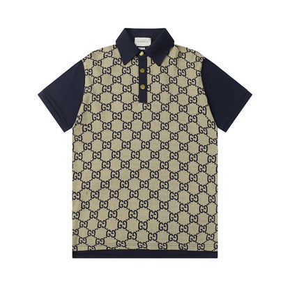 260421 New high-quality knitted jacquard lettered Polo shirt