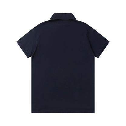 260421 New high-quality knitted jacquard lettered Polo shirt