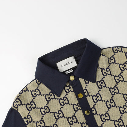260421 New high-quality knitted jacquard lettered Polo shirt