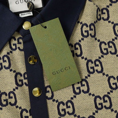 260421 New high-quality knitted jacquard lettered Polo shirt