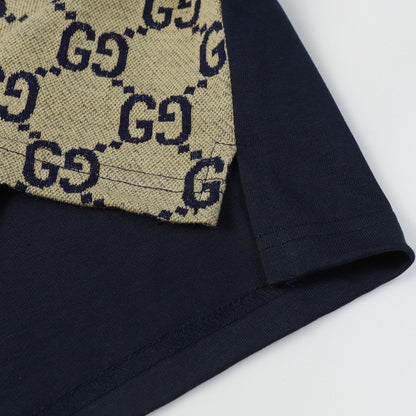 260421 New high-quality knitted jacquard lettered Polo shirt
