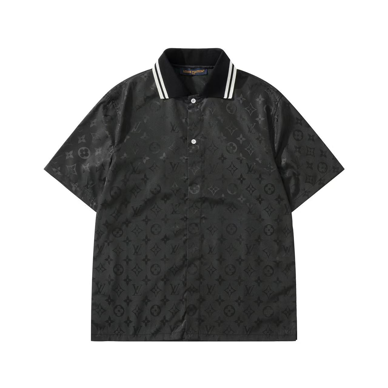 260421 New high-quality ribbed jacquard technology silk short-sleeved shirt